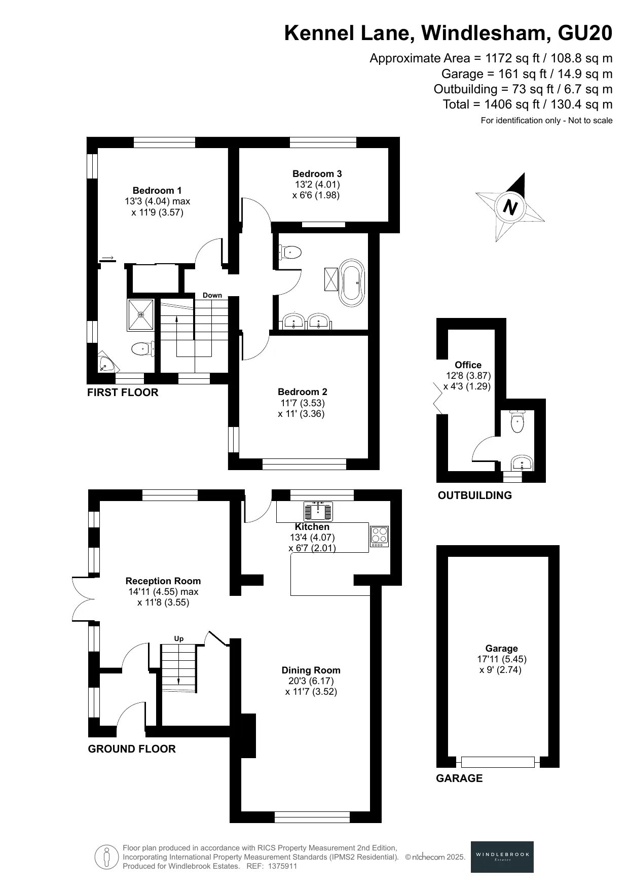 Floor plan, Kennel Lane, Windlesham